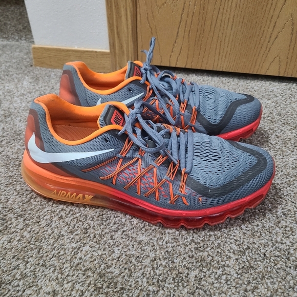 Nike Other - Nike Air Max Wolf Grey Total Orange Mesh Sneakers Athletic Running Shoes